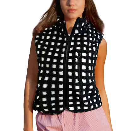 Checkered Sherpa Vest